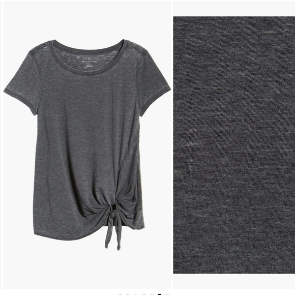 New Caslon Burnout Side Tie T-Shirt - Picture 1 of 8